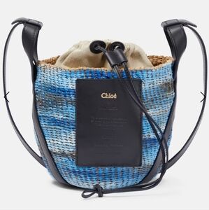 Chloe Tie-dye linen and raffia bucket bag nwt